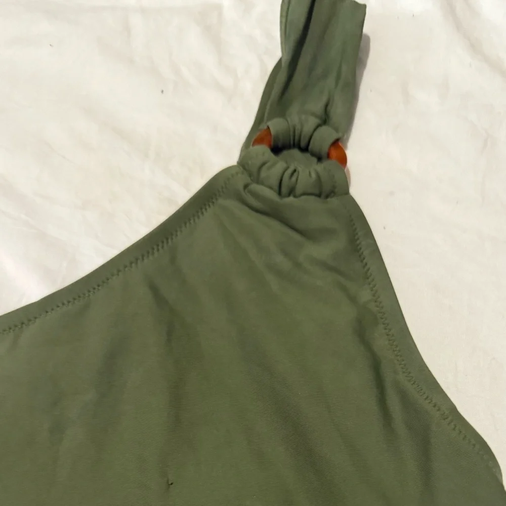 J. Crew Olive and Beige Swimsuit